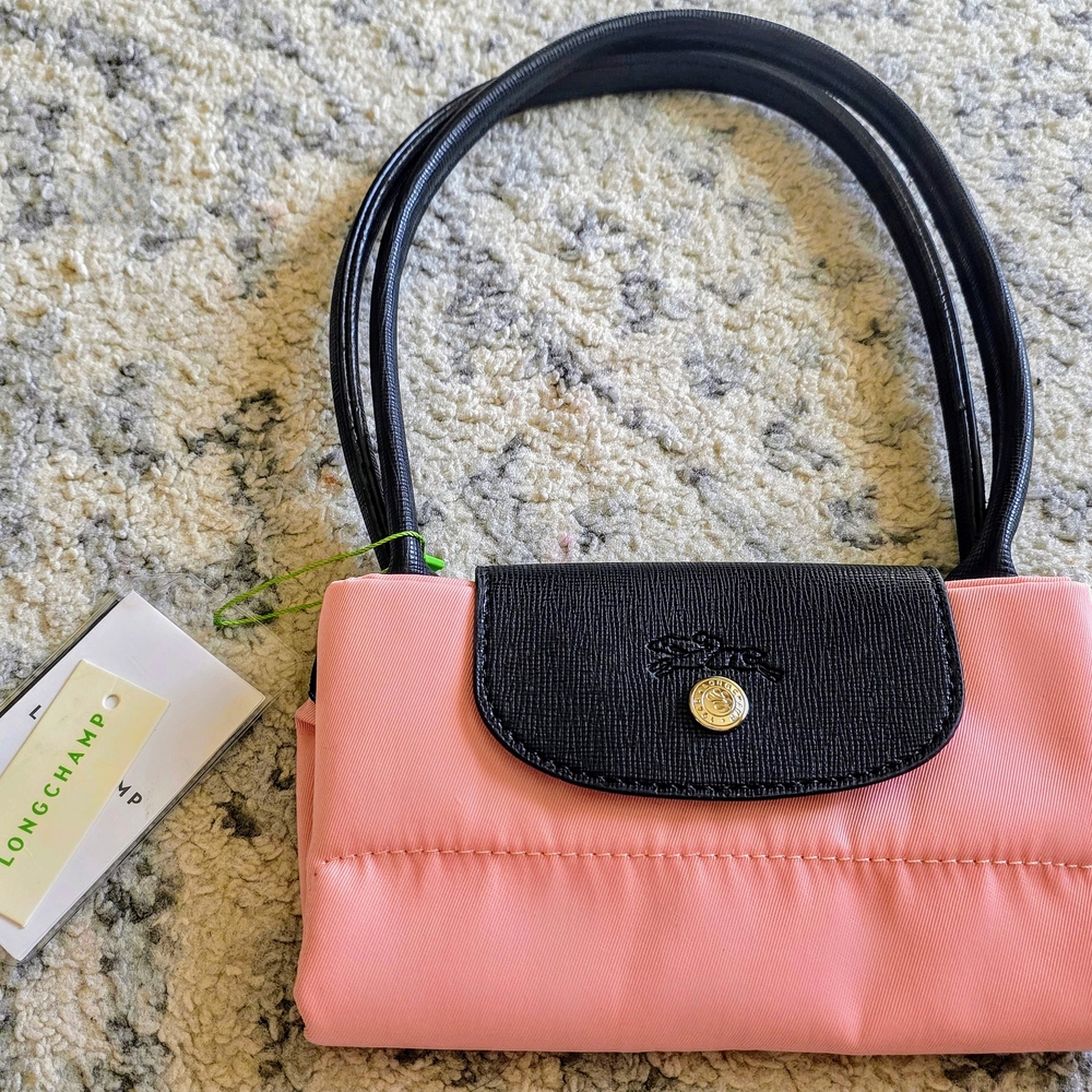 Longchamp Pink and Black Shoulder Bag with Elegant Design